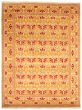 Bordered  Traditional Orange Area rug 9x12 Pakistani Hand-knotted 341262