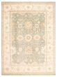 Bordered  Traditional Green Area rug Oversize Indian Hand-knotted 345252