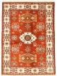Bordered  Traditional Brown Area rug 4x6 Indian Hand-knotted 346389