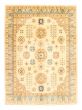 Bordered  Traditional Ivory Area rug 9x12 Afghan Hand-knotted 346602