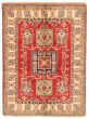 Bordered  Traditional Red Area rug 4x6 Afghan Hand-knotted 356011