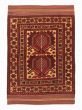 Bordered  Tribal Brown Area rug 3x5 Afghan Hand-knotted 365419