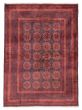 Bordered  Geometric Red Area rug 4x6 Afghan Hand-knotted 375194