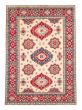 Bordered  Traditional Ivory Area rug Unique Afghan Hand-knotted 376677
