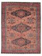 Bordered  Traditional Brown Area rug 9x12 Indian Hand-knotted 377329