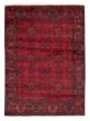 Bordered  Traditional Red Area rug 4x6 Afghan Hand-knotted 377835