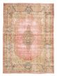 Bordered  Vintage/Distressed Red Area rug 8x10 Turkish Hand-knotted 378136