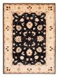 Bordered  Traditional Black Area rug 5x8 Afghan Hand-knotted 379232