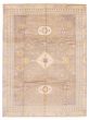 Bordered  Traditional Ivory Area rug 9x12 Indian Hand-knotted 387605