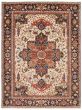 Bordered  Traditional Ivory Area rug 10x14 Afghan Hand-knotted 388127