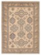 Geometric  Vintage/Distressed Ivory Area rug 6x9 Afghan Hand-knotted 392456