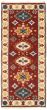 Bordered  Traditional Red Runner rug 6-ft-runner Indian Hand-knotted 341034