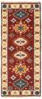 Bordered  Traditional Red Runner rug 6-ft-runner Indian Hand-knotted 341036