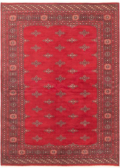 Bordered  Tribal Red Area rug 5x8 Pakistani Hand-knotted 305838