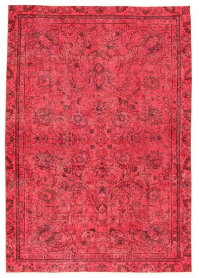 Bordered  Transitional Pink Area rug 6x9 Turkish Hand-knotted 331328