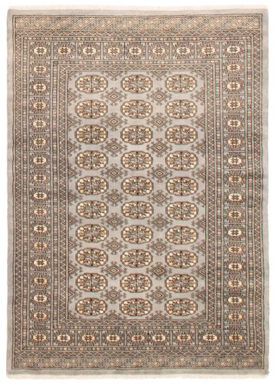 Bordered  Tribal Grey Area rug 3x5 Pakistani Hand-knotted 359414