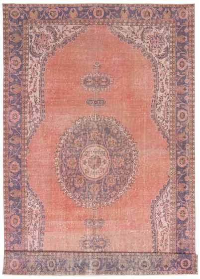Bordered  Transitional Orange Area rug Unique Turkish Hand-knotted 361925