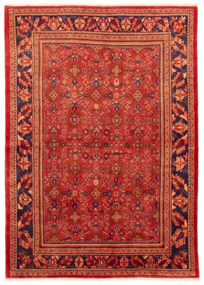 Bordered  Traditional Brown Area rug 6x9 Persian Hand-knotted 364567