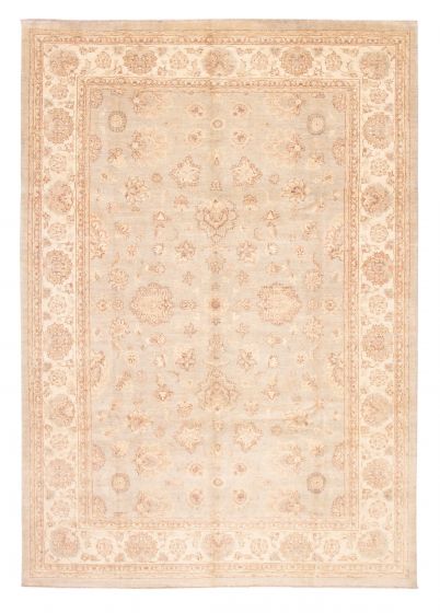 Bordered  Traditional Grey Area rug 10x14 Pakistani Hand-knotted 378851