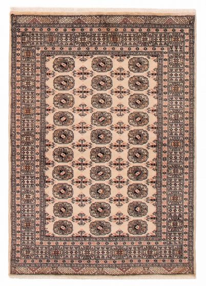 Bordered  Traditional Ivory Area rug 3x5 Pakistani Hand-knotted 391985