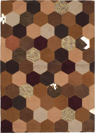 Contemporary Brown Area rug 3x5 Indian Flat-weave 56056