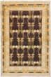 Bordered  Traditional Brown Area rug 3x5 Indian Hand-knotted 268302