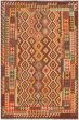 Bordered  Geometric Red Area rug 6x9 Turkish Flat-weave 297783