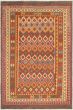 Bordered  Geometric Red Area rug 6x9 Turkish Flat-weave 297791