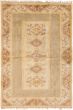 Geometric  Vintage Ivory Area rug 5x8 Turkish Hand-knotted 305849