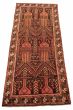 Bordered  Tribal Black Runner rug 10-ft-runner Turkish Hand-knotted 317774