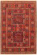Bordered  Tribal Red Area rug 5x8 Turkish Hand-knotted 317953