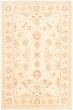 Bordered  Traditional Ivory Area rug 5x8 Pakistani Hand-knotted 318497