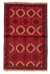 Bordered  Tribal Red Area rug 3x5 Afghan Hand-knotted 322087