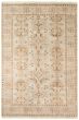 Bordered  Traditional Grey Area rug 5x8 Indian Hand-knotted 323078