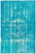 Overdyed  Transitional Green Area rug 5x8 Turkish Hand-knotted 326970