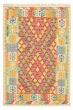 Bordered  Geometric Multi Area rug 3x5 Turkish Flat-weave 329462