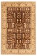 Bordered  Traditional Brown Area rug 5x8 Afghan Hand-knotted 331527