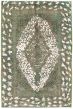 Carved  Transitional Green Area rug 6x9 Turkish Hand-knotted 332402