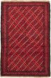 Bordered  Tribal Red Area rug 3x5 Afghan Hand-knotted 333885
