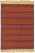 Bordered  Stripes Red Area rug 3x5 Turkish Flat-weave 334907