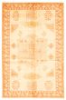 Bordered  Traditional Ivory Area rug 5x8 Afghan Hand-knotted 345986