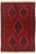 Bordered  Tribal Red Area rug 3x5 Afghan Hand-knotted 346611