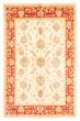 Bordered  Traditional Ivory Area rug 5x8 Afghan Hand-knotted 346623