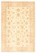 Bordered  Traditional Ivory Area rug 6x9 Afghan Hand-knotted 346780
