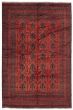 Bordered  Tribal Red Area rug 6x9 Afghan Hand-knotted 347750