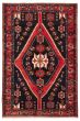 Bordered  Tribal Black Area rug 4x6 Turkish Hand-knotted 352011