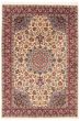 Bordered  Traditional Ivory Area rug Unique Persian Hand-knotted 353714