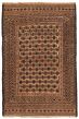 Bordered  Tribal Black Area rug 3x5 Afghan Flat-weave 356032