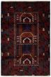 Bordered  Tribal Blue Area rug 3x5 Afghan Hand-knotted 358831