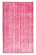 Bordered  Transitional Pink Area rug 6x9 Turkish Hand-knotted 363411